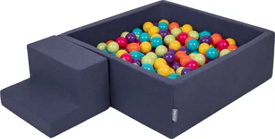 Produktbild von KiddyMoon Spielplatz Aus Schaumstoff Mit 100 Bälle 7cm Hindernisläufen Quadrat Bällebad Mit Stüfchen Element Für Babys Und Kinder