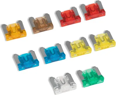 Image de alca® Mini fusibles plats (low profile) 5 - 30 A ; 10 pcs. Blister petit fusible auto plat Set 10 pcs. Auto Moto Caravane Hi-Fi