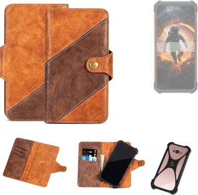 Produktbild von K-S-Trade Handyhülle Schutzhülle Bookstyle Case Wallet-Case kompatibel mit Cubot KingKong ES Cover Klapphülle Kantenschutz Smartphone dunkelbraun