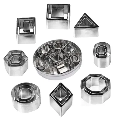 Produktbild von Mini-Ausstechformen, 24-teiliges Ausstechformen-Set aus Edelstahl, kleine geometrische Ausstechformen, 8 Formen, Ausstechformen aus Metall für Fondant, DIY-Werkzeuge für Kekse, Plätzchen und Tortendekorationen