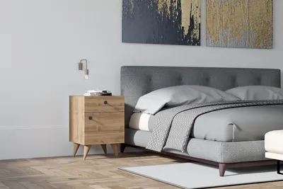 Produktbild von Skye Decor, Pila - Walnut, Nachttisch, Nussbaum, 100 % MELAMINBESCHICHTETE SPANPLATTEN, 40 x 43,8 x 60 cm