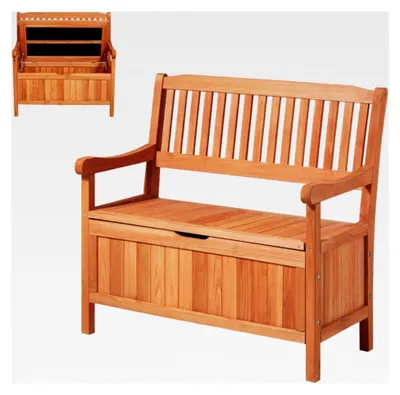 Produktbild von Gartenbank mit Stauraum, Tragkraft bis zu 328 kg, Sitzgelegenheit für Terrasse, Garten und Balkon, 106,5x58,5x90,1 cm