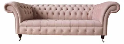 Produktbild von Chesterfield 3 Sitzer Rosa Design Couchen Polster Sofas Stoff Textil