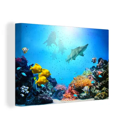 Obrázek produktu pro OneMillionCanvasses® Malba na plátně Nástěnná malba na plátně - Moře - ryby - korály - 150x100cm