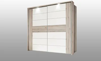 Produktbild von Schwebetürenschrank Rondino Sandeiche & Weiß – zwei Türen, Breite ca. 270 cm