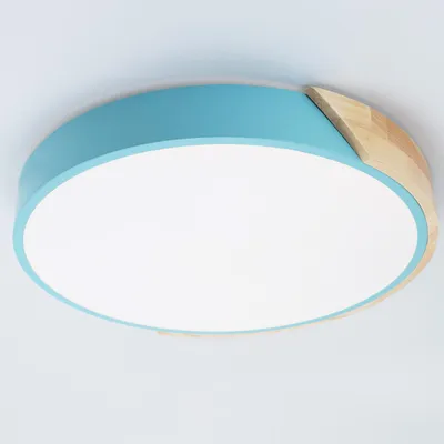 Zdjęcie produktu dla Okrągła lampa sufitowa LED „KUMO” 30 W Ø40 cm, metal i naturalne drewno, wybór barwy światła 3000 K–4000 K–6000 K, styl minimalistyczny i nowoczesny