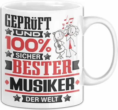 Produktbild von Musiker Geschenk Lustiger Spruch für Musiker Geschenkidee Bester Musiker Der Welt (Weiß)