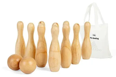 Produktbild von BigJigs Holz Bowling Set - buntes Spielzeug für Kinder