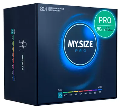 Produktbild von MY.SIZE PRO ELITE Kondome, Größe 0, 45 mm, schlanke Passform, 80 Stück – Extra reines Vytex-Latex, leicht zu öffnen