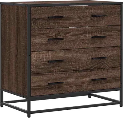 Image de Commode chêne marron 70x41x70 cm bois d'ingénierie