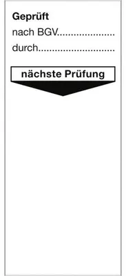 Produktbild von Dreifke® Aufkleber Grundplakette  nach BGV durch nächste Prüfung,Folie...