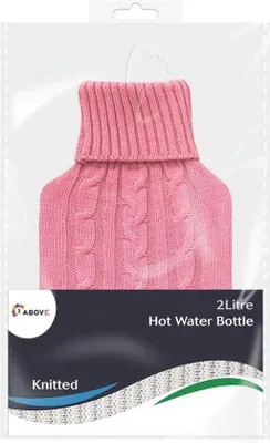 Productafbeelding van Famanu warmwaterfles 2 liter met gebreide hoes - voor pijnverlichting en comfort