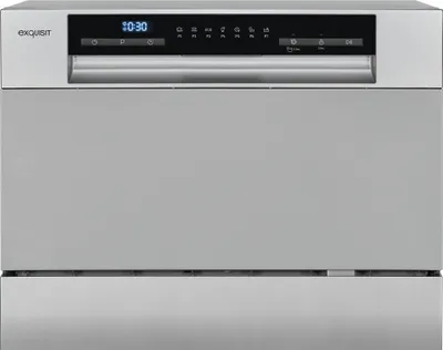 Produktbild von Exquisit Tischgeschirrspüler GSP206-030D silber | 6 Maßgedecke | 6,5 Liter | Startzeitvorwahl | 55cm Breite