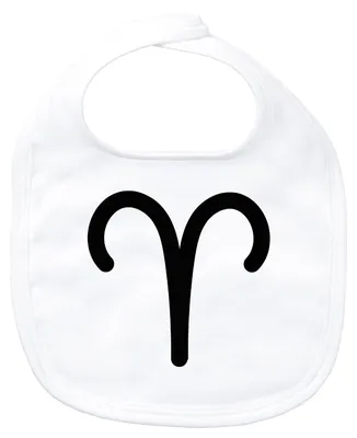 Produktbild von Huuraa Baby Lätzchen Widder Sternzeichen Zeichen White Klettverschluss  Baumwolle Latz Geschenkidee