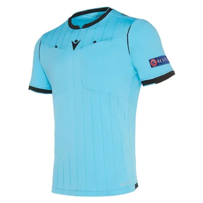 Produktbild von Macron Fußball 1/2-Arm-Shirt UEFA Referee 19 Schiedsrichter Trikot Herren hellblau Gr XL