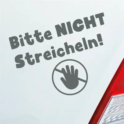 Produktbild von Auto Aufkleber Bitte Nicht streicheln! Do not Touch 13x10 cm Grau Sticker Heckscheibenaufkleber