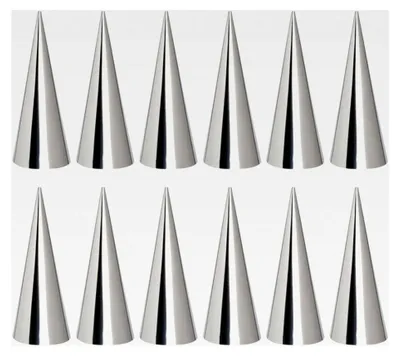 Produktbild von 10 Stück Kegelförmige Backformen aus Edelstahl 430 für Sahnehörnchen und Spiralgebäck, hitzebeständig und spülmaschinenfest