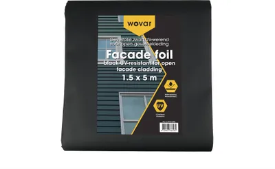 Image de Film de façade résistant aux UV noir pour bardage ouvert - 1,5 x 5,0 m - Par pièce
