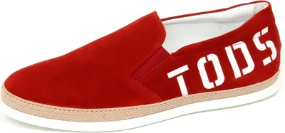 Produktbild von F0354 sneaker uomo rot TOD'S scarpe wildleder rafia slip on loafer schuh mann