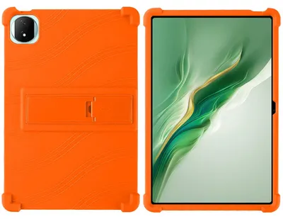 Produktbild von Tablet Hülle für Honor MagicPad 3 /MagicPad 3 Pro, Stoßfeste Weiches Silikon Schutzhülle mit Standfunktion Orange