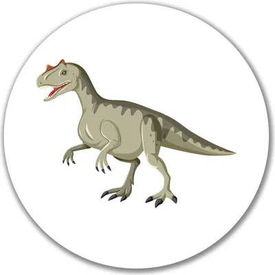 Produktbild von Huuraa Aufkleber Allosaurus Dinosaurier 10cm rund Sticker Geschenkidee