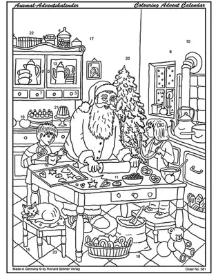 Produktbild von Ausmal-Adventskalender für Kinder – Weihnachtsbäckerei mit 24 Türchen