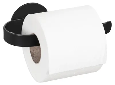 Zdjęcie produktu dla WENKO Zestaw WC Bivio Czarny Uchwyt na rolkę papieru toaletowego Bez wiercenia Czarny