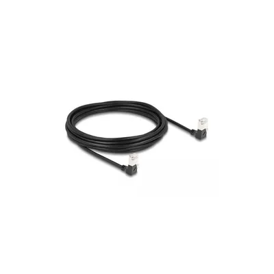 Produktbild von Delock - Netzwerkkabel - RJ-45 (M) nach unten abgewinkelt zu RJ-45 (M) nach unten abgewinkelt - 5 m - 4.5 mm - S/FTP - CAT 6a - geschirmt, halogenfrei - Schwarz