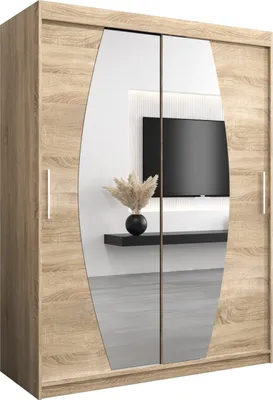 Produktbild von Kleiderschrank, Schiebetürenschrank Schlafzimmer, Schrank mit Spiegel ELYPSE 150 cm
