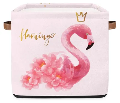Produktbild von Set aus 2 Aufbewahrungsboxen mit Flamingomotiven