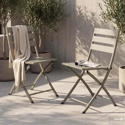 Produktbild von home24 Klappstuhl - 2er-Set - Stahl