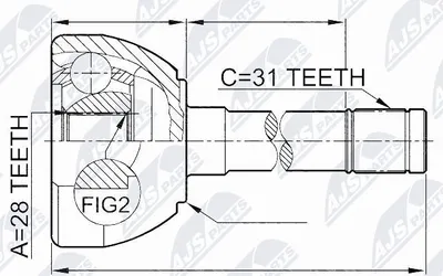 Produktbild von NTY Gelenksatz Antriebswelle Radseitig für NISSAN Patrol GR V SUV (Y61) NPZ-NS-049