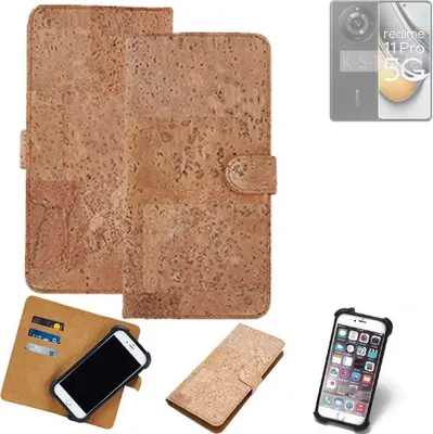 Produktbild von K-S-Trade Hülle kompatibel mit Realme 11 Pro  Kork Handyhülle Cover  Schutzhülle TPU Case Bumper in Hellbraun, (1x)