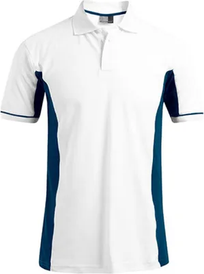 Produktbild von Funktions Kontrast Poloshirt Herren, Weiß-Indigoblau, S