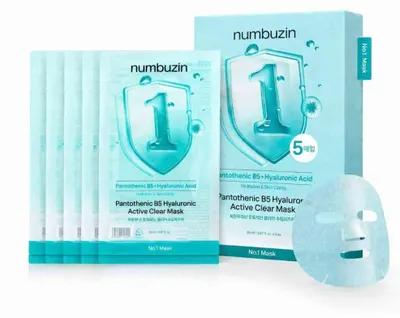 Productafbeelding van Numbuzin No.1 Masker met Pantotheenzuur B5 en Hyaluronzuur, 5-delige verpakking