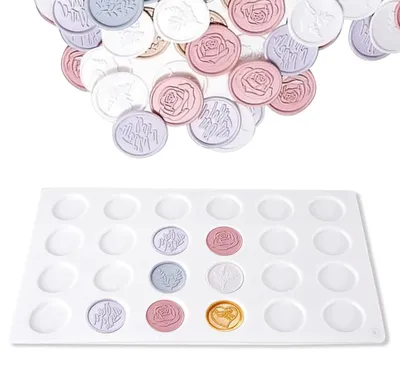 Productafbeelding van Silikonmat voor Wachssiegel Stempel met 24 Mini Vormen