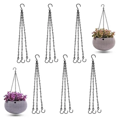 Produktbild von Pflanzenhänger Kette Pflanzenampel Blumenampel - Metall - 6 Stück - 40 cm - Schwarz