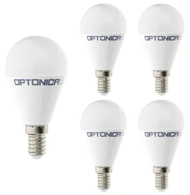 Productafbeelding van Optonica LED Kogellamp P45 E14 Mat - 8W 710lm 6000K - Koudwit - Vervangt 80W - 5 stuks
