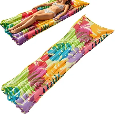 Produktbild von Pool-Flöße 177 x 62 cm Großes Kippsicheres Pool-Luftbett | Aufblasbares Schwimmbad-Pool-Floß Für See,, Sonnenbaden, Garten, Fluss, Meer, Urlaub sowie Party