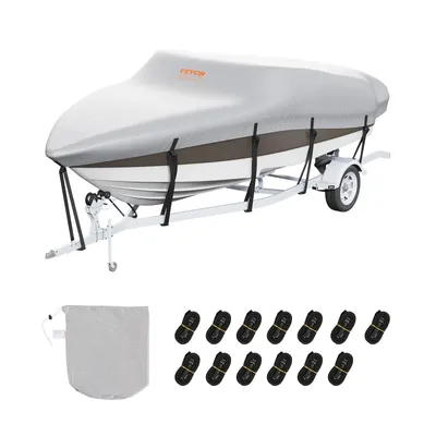 Produktbild von VEVOR Bootspersenning Abdeckplane Bootsplane, 518–579 cm Persenning Schlauchboot 600D Oxford-Gewebe Bootspersenning Abdeckung mit Aufbewahrungstasche 435 x 300 mm, Angelboot Bootsabdeckplane Grau