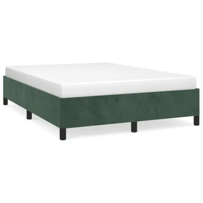 Image de vidaXL Cadre de lit sans matelas vert foncé 140x190 cm velours