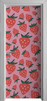 Produktbild von Tür Selbstklebende 80x210 cm Türfolie Türtapete Klebefolie -  Erdbeeren Früchte