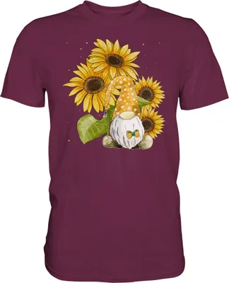 Produktbild von Gartenzwerg Sonnenblumen Shirt Gärtner Geschenk Garten – Burgundy / L