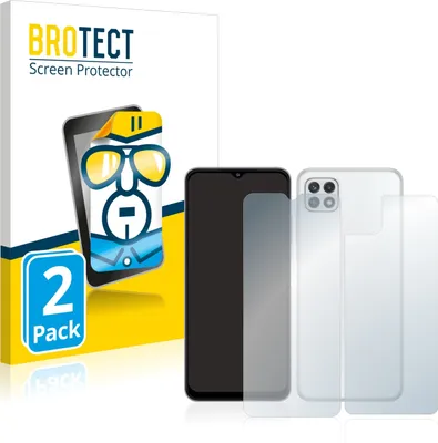 Produktbild von 2x Für Samsung Galaxy A22 5G (Display+Rückseite) Schutzfolie BROTECT Displayschutz Display Schutz Folie Klar Transparent