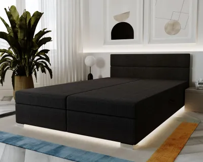 Obrázek produktu pro Čalouněná manželská postel 180x200 ROSIE 18 - černá