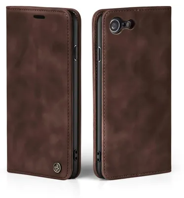 Produktbild von Handy Hülle für Apple iPhone 7 / 8 / SE (2020) Klapphülle Bookcase Flip Cover Handy Tasche Etui Farbe: Dunkelbraun