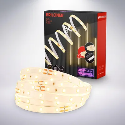 Obrázek produktu pro Briloner Pimp your Panel LED Strip, prodlužovací sada WW, Pimp your Panel, možnost zkrácení, samolepicí, bílá, 260 x 1 cm