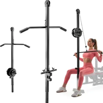 Produktbild von Hop-Sport Kabelzugturm – Latzug & Seilzugstation für Hantelbank 60 kg Belastung