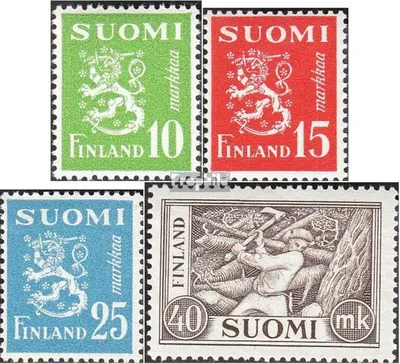 Produktbild von Briefmarken Finnland 1952 Mi 403-405,406 (kompl.Ausg.) gestempelt Freimarken Wappenlöwe