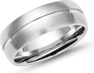 Produktbild von Edelstahlring mit Glanzrille, schlicht, 7mm von Unique R9163
